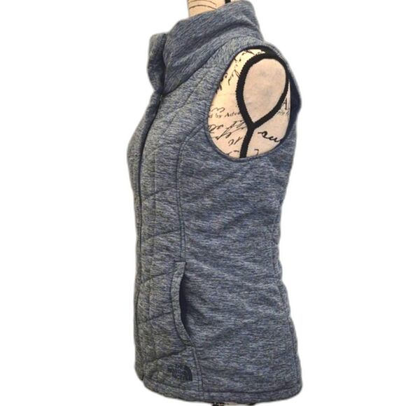 The North Face Puffer Vest S Quilted Blue Teal Lined Insulated Full Zip Pseudio - Picture 4 of 13